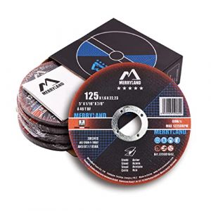 Merryland Disque à Tronçonner 125 Métal Acier Fer, 125 X 1,6 mm Disque de Coupe 25 Pièces, Disque Découper pour Meuleuse d'Angle, Expert-line E11081642 (Merryland Tools FR, neuf)