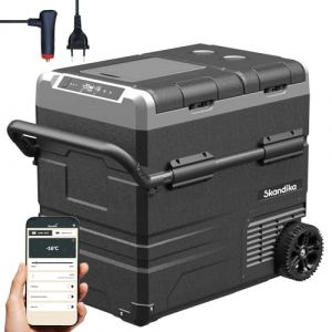 Skandika Glacière Routa 35-55L | +20 ° à -20 °C | connectée, Mini Frigo 2 Zones, réfrigérateur électrique 12v 220v, silencieuse, Mode éco | Camping Voiture Caravane Camping-Car (55 litres) (MAX Trader GmbH, neuf)