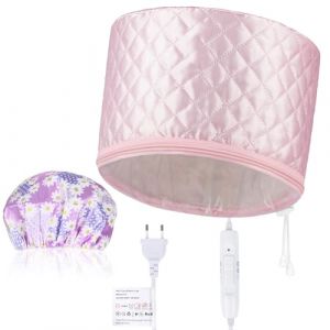 Totofac Casque Chauffant Cheveux Vapeur Soin, Bonnet Chauffant Cheveux, 2 Niveaux de Température, Charlotte Chauffante Idéal pour les soins à la maison (Noir-5) (Efficition, neuf)