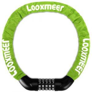 Looxmeer Cha&icirc;ne Antivol V&eacute;lo Am&eacute;lior&eacute; 90 cm, Cha&icirc;ne Cadenas V&eacute;lo avec Fiche &Eacute;paissi, Cha&icirc;ne V&eacute;lo Antivol Robuste en Alliage de Zinc, Antivol Code &agrave; 5 Chiffres pour V&eacute;los, Motos, Scooter,Vert Fonc&eacute; (XIAOTENG, neuf)