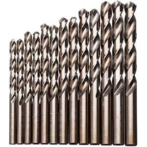 Ensemble de forets, ensemble de forets au cobalt, Jeu de forets M42 HSS-Co Jeu de forets hélicoïdaux 8% haute dureté de foret en cobalt 68-70 HRC for le forage en acier inoxydable, bois et métal(13pc (zhangshuyundamaiDD, neuf)