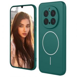 HAOYE Coque Magn&eacute;tique pour Huawei Honor Magic 7 Pro / Magic7 Pro Compatible avec MagSafe, &Eacute;tui en Silicone Liquide avec Doublure en Microfibre, Antichoc Housse - Vert fonc&eacute; (Haoyes, neuf)