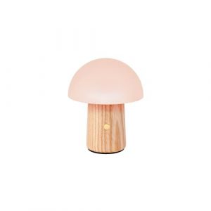 Gingko Lampe champignon Alice RVB à 7 couleurs changeantes, lumière d'ambiance et veilleuse, batterie longue durée, chargement USB-C, 3 modes d'éclairage, bois certifié FSC avec abat-jour ABS givré (PlumRetail, neuf)