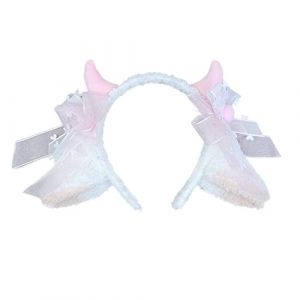 ZEPFJHE Serre-t&ecirc;te oreilles de mouton en peluche pour adulte - Serre-t&ecirc;te en corne de mouton - D&eacute;coration pour cosplay (YjingsLOksi, neuf)
