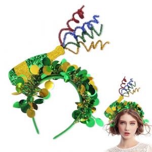 Bandeau pour la Saint Patrick - Bandeau trèfle à quatre feuilles - Bandeau pour cheveux pour femme - Bandeau vert trèfle - Accessoire de costume irlandais vert avec bandeau vert trèfle (yerfie, neuf)
