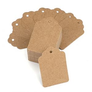 G2PLUS 1000PCS Etiquettes de Prix Kraft Étiquettes 3.2x5 CM Tag Étiquettes de Magasin Étiquettes Vêtements pour Produit de Vêtement de Bijoux,Marron (BIGGER, neuf)