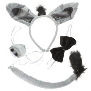 Beaupretty 4 Pièces Ensemble Bandeau Âne Oreilles D'âne Épingler La Queue De L'âne Costume D'oreilles De Cochon Costume D'âne Enfants Masque Oreille D'âne Oreille D'halloween Cordon Élastique (lorianca, neuf)