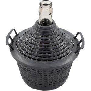 WYSKONT Bonbonne en Verre à Ouverture étroite, Fabrication de vin, la Conservation et la Fermentation du Vin, Le Rangement, Facile à Transporter et à Nettoyer, capacité 5 l (WysKonT, neuf)