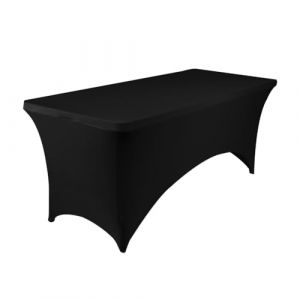 meioro Nappes Extensibles 6 Pieds Spandex Tight Couverture de Table, Protection de Table Cover Rectangulaire Lavable, Nappe de Table Infroissable pour Salons Professionnels (Noir,183Lx76Lx76H cm) (Meiproauto, neuf)