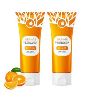 Orange Exfoliating Brightening Gel, Gommage Corps Exfoliant, Gel Exfoliant Visage Et Corps, Gelee Eclaircissante Gommage, Gentle Exfoliator For Face, Skin Exfoliator For Body (2PC, 50g) (oiayu, neuf)