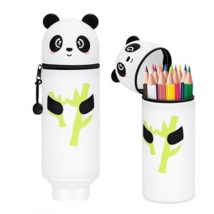 Azhong toys Trousse à Crayons en Silicone avec Motif Animal - Jolie Trousse d'école 2 en 1 en Silicone Souple, Trousse à Crayons et Porte-stylos, Trousse à Crayons pour l'école, Le Bureau (Panda) (Azhong store, neuf)