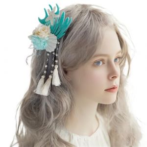 Pince à cheveux fleur de plage pour filles enfants épingles à cheveux coquillage perles avec coquillage épingles à cheveux faites à la main épingles à cheveux fleur épingles à cheveux (JIANYAXUAN, neuf)