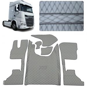 Tapis de sol pour camion DAF XG 2022+ tapis de pied (tissu gris, fil gris) (PAKRO-PL, neuf)