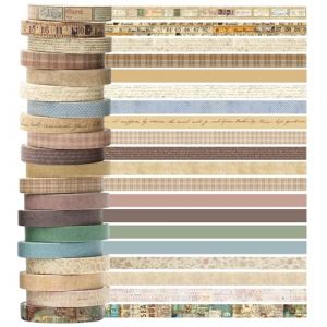 JSTHHTT 20 Rouleaux Washi Tape, Vintage Ruban Adhésif Décoratif Masking Tape, Ruban de Masquage Décoratif, pour Arts, Bullet Journal, Scrapbooking, Bricolage, Emballage (VESMELORASE, neuf)