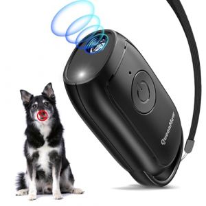 QueenMew Anti Aboiement Chien Portatif, Puissant Boitier Ultrason Chien avec LED, Boitier Anti AboiementChien Ultrason pour Int&eacute;rieur & Ext&eacute;rieur, AntiAboiement pour Petits, Moyens et GrandsChiens (SOYAO, neuf)