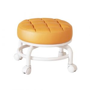 MagiDeal Tabouret de siège à roulettes bas rotatif à 360 ° tabouret de ménage paresseux rond enfants robuste léger tabouret bas à poulie robuste pour salons, Orange (Grand Plaisir 360, neuf)