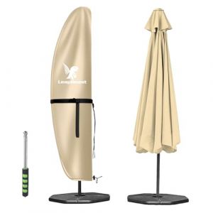 LeapBeast Housse Parasol Déporté,Housse Parasol,Housse de Protection pour Parasol,Contre Les intempéries,avec Fermeture Éclair pour Parasol de 2 à 4m pour Parasols Jardin Plage (Beige, 265-40-70-50cm) (KAILI-EU, neuf)