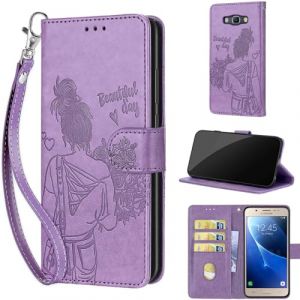 TOMYOU Coque pour Samsung Galaxy J5 (2016) &Eacute;tui, avec Fentes pour Cartes Magn&eacute;tique Antichoc Cuir Portefeuille Etui Housse pour Samsung Galaxy J5 (2016) Violet (WGR Global Business, neuf)