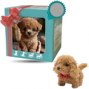 HTGWCG Chiot Robot réaliste, 2025 Nouveau Chien Robot, Peluche Chien Interactif pour Enfant, Peluche Qui Marche et Aboie Réaliste pour Enfants Cadeaux d'anniversaire (luoyangkaisushangmaoyouxiangongsi, neuf)