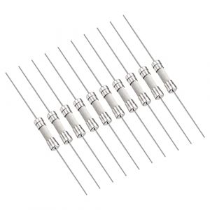 QUARKZMAN 250V T6.3A 5mm x 20mm Coup lent Fusible x 10PCS Coup lent Temps Retard Fusible C&eacute;ramique avec Fil Fil pour Circuit Appareil R&eacute;paration, [Argent&eacute;] (QUARKZMAN, neuf)