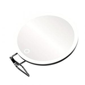 Allayu Miroir de maquillage &eacute;clair&eacute; D&eacute;tails Enregistrer Avec poign&eacute;e Grossissant Avec routine de soins de la peau Petit grossissant sur miroir lumineux, Noir-30X, 6 pouces (U Sunrise, neuf)