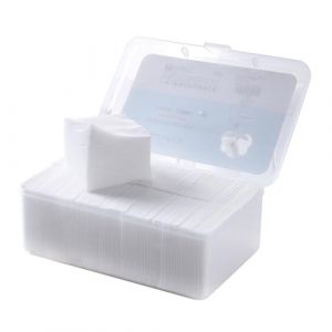 HAMPPLIES Lot De 1000 Cotons D&eacute;maquillants Fins Non Tiss&eacute; 9x9 Cm Pour Femme Usage Visage Maquillage D&eacute;maquillage Sans Peluche Avec De Rangement (Chfaan, neuf)