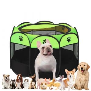 Cl&ocirc;ture Portable pour Chien, Parc pour Chien Produits pour l'int&eacute;rieur et l'ext&eacute;rieur, Toile Oxfod imperm&eacute;able Parc pour Chiots, Convient aux Petits Chats, Chiens, 74 x 74 x 43 cm (zhananan, neuf)