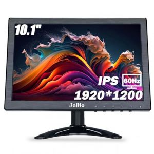 JaiHo 10,1 Pouces Écran Moniteur - Dalle IPS 16:10 1920 * 1200 HD Moniteur, 60Hz LED Mini Ecran PC, avec HDMI/VGA/BNC/AV/VESA/Support, Moniteur de sécurité à Domicile, Haut-Parleur intégré (QuSon Direct, neuf)