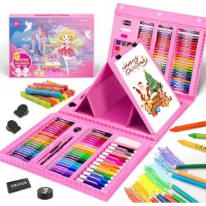 Spardar Kit Dessin pour Enfants, 240 Pi&egrave;ces Malette Dessin Enfant avec Chevalet &agrave; Trois Volets, Pastels &agrave; L'huile, Crayons, Marqueurs, G&acirc;teau Aquarelle, etc., Cadeau pour Enfants Artistes (Spardar Smart Life, neuf)