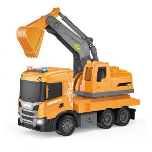 Cheerful Toys Camion Pelleteuse Jouet - Scania 30,5CM Camion Chantier avec Lumières et Son, Voiture à Friction pour Enfants Garçons 3 4 5 6 Ans (Cheerful Toys, neuf)