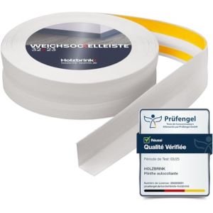 HOLZBRINK Plinthe souple autoadh&eacute;sive PVC 32x23mm, 50 m (2x25m) | Plinthe pour finition plan de travail, meubles cuisine | Lame PVC adhesive | Couleur: Bouleau (Jumbo-Shop, neuf)