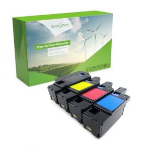 Green2Print Toner Set, 4 Cartouches 1x 2000, 3X 1400 Pages Toner pour Dell 1250C, 1350CNW, 1355CNW, 1355CN, C1760NW, C1765NF, C1765NFW (Green2Print, neuf)