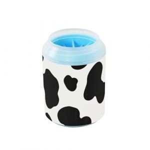Tasse de nettoyage r&eacute;utilisable en silicone souple pour pattes de chiens de petite, moyenne et grande taille Motif vache Noir/blanc (YanQu, neuf)