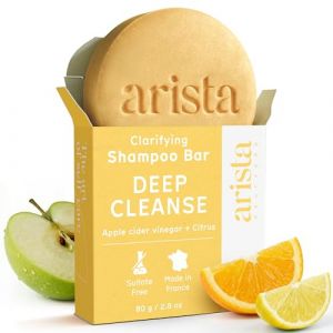 Arista Shampoing Solide Cheveux Gras, Shampoing Clarifiant, Nettoie en Profondeur, &Eacute;limine les R&eacute;sidus, Rafra&icirc;chit le Cuir Chevelu, Vegan, Sans Sulfate ni Paraben (80 g) (Brolutions, neuf)