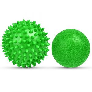 URAQT 2 Pi&egrave;ces Balles de Massage, Massage de Trigger Point, Boule Myofasicale, Boule d'exercice, Balle de Massage pour masser les pieds, dos, &eacute;paules, bras, Vert (withchance, neuf)