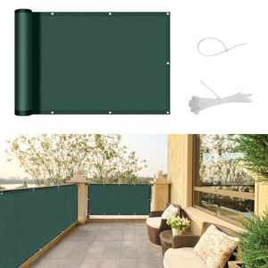 SUNNY GUARD Brise Vue Balcon 90x600cm Cache Vue Balcon,Protection UV,Coupe-Vent et Imperméable,pour Terrasse Jardin Balcon Patio,avec Attaches de câble,Verde (Shodwell, neuf)