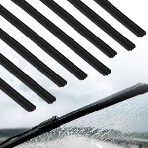 8 Pièces 800 mm Caoutchouc Essuie-Glace, Lame Essuie-Glace Noir en Caoutchouc Naturel, Remplacement Caoutchouc Essuie-Glace Universel (YIYUF, neuf)