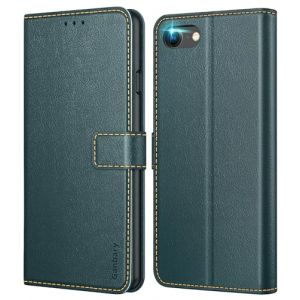 Ganbary Coque pour iPhone SE 2022 5G/SE 2020/7/8, [Housse en Cuir PU Premium] [Etui à Rabat] [Pochette de Portefeuille], Étui de Protection pour iPhone SE 2022 5G/SE 2020/7/8 - Vert (Ganbary, neuf)