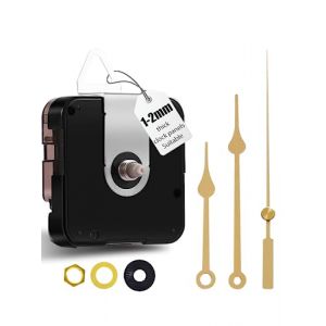 DEEWISH 12888 M&eacute;canisme Horloge Murale Silencieux avec Aiguilles,mecanisme horloge pile,Remplacement DIY salon/pour Horloge Cuisine,Gesamtschaftl&auml;nge 12,4 mm,(Aiguilles dor&eacute;es B) (DEEWISH, neuf)