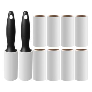 Repousseur de poils pour animaux de compagnie, d&eacute;m&eacute;nagement de cheveux pour chien, Rouleaux de peluches pour poils d'animaux extra collants, Supplies de nettoyage outils &agrave; main avec 2 poign&eacute;es, 60 feu (ruixjz, neuf)