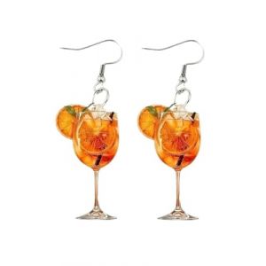 MOPZIJA 1 paire Aperol cadeaux femme Aperol et boucles d'oreilles verre à vin Aperol déco pour amie collègues famille,aperoli deco,accessoires aperol pour femmes,Pour les festivals de la bière (qinhuangdaozhaozangshangmaoyouxiangongsi, neuf)