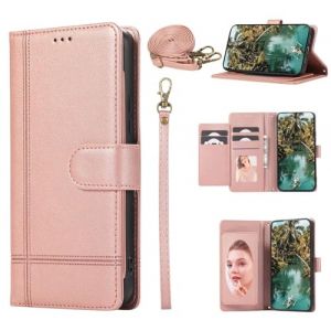 Beajew Coque Compatible avec iPhone 11 avec Cordon,Collier Flip Portefeuille Étui en Cuir,[6 Porte Carte][Miroir][Fermeture Magnétique],Clapet Housse Etui à Rabat pour iPhone 11- Or Rose (KSTFMY, neuf)