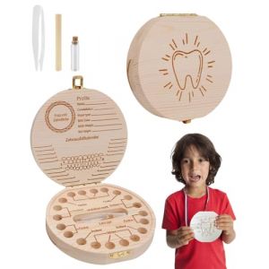 FUGLUS 1 pi&egrave;ce Boite a Dents de Lait, Boite a Dents de Lait Garcon avec Motif de Dents de Lait pour gar&ccedil;ons et filles, Boite &agrave; Dents Lait pour Stockage des dents, Cadeau pour les nouveaux parents (BOOKING PRICELESS, neuf)