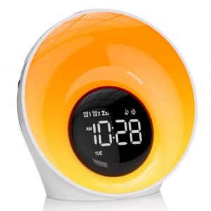 AUYLE R&eacute;veil Lumineux Simulateur d'Aube, Reveil Simulateur d'Aube sur Lampe de Chevet, Lampe de Reveil avec 30 Sons pour Dormir, Snooze, Minuteur,R&eacute;veil Lumi&egrave;re Veilleuse pour Enfant/Adulte (ZhiSheng-EU, neuf)