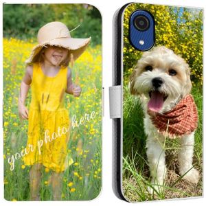 TIANDIMY Personnalis&eacute;e Coque pour Samsung Galaxy XCover7,Personnalisable Etui Housse en Cuir PU pour Samsung Galaxy XCover7,Pochette de Portefeuille &agrave; Rabat avec Votre Propre Image Nom Cover-White-K2 (TIANDI Trade, neuf)