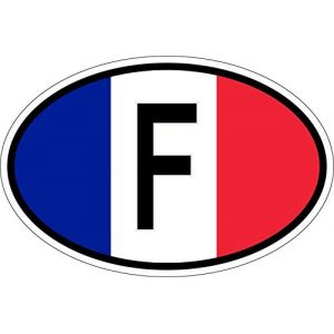Akachafactory Autocollant Sticker Ovale Oval Drapeau Code Pays F France (Akachafactory, neuf)