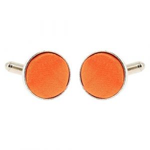 Boutons de Manchette Orange pour Homme - Accessoire Poignet Chemise et Veste de Costume - Mariage, Cérémonie (cravateSlim FR, neuf)