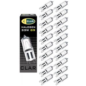 CLAR - Ampoule Halog&egrave;ne G9 33W pour Four, Lampadaire Halog&egrave;ne, Lampe 33W (Pack 20) (CLAR ILUMINACI&Oacute;N, neuf)