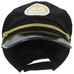 HEMOTON Chapeau de Capitaine Garçon Fille Coton Noir Accessoire Costume Marin pour Cosplay et Fête à Thème (Heather Healy, neuf)