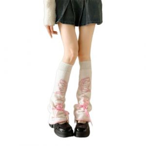 Jambières pour femme en gothique, jambières pour femmes, Kawaii Y2K Legwarmer hiver bottes, jambières fille évasées, jambières Gothic Lolita Accessoires, Blanc (JackieCHEN, neuf)